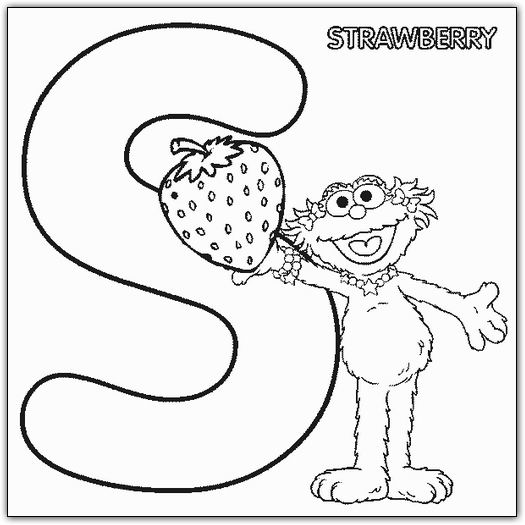 coloriage 1 rue sesame alphabet s